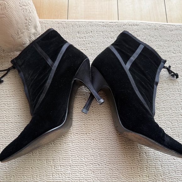 BOTTEGA VENETA Women Black Suede Ankle Boots, 3" heels,Size 37, Authentic - Picture 11 of 14